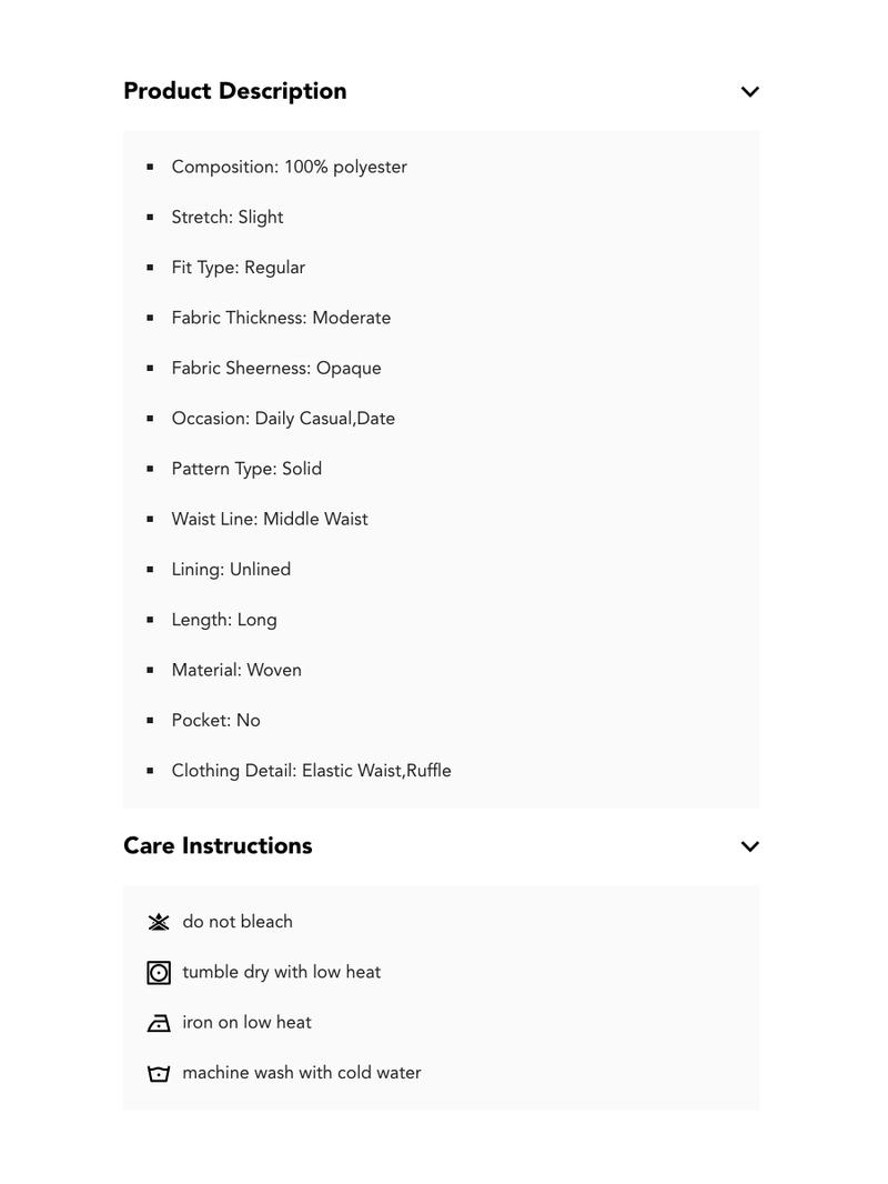 [8 colors, US size 2-26] Solid Elastic Waist Ruffle Hem Tiered Midi Skirt