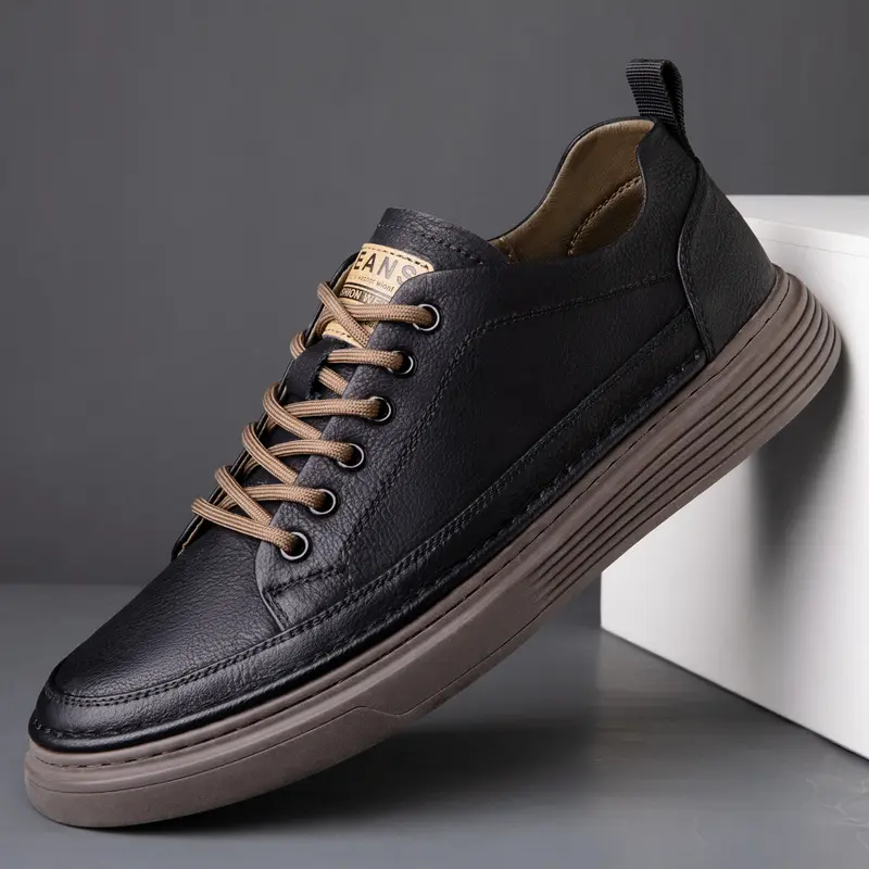 Men's Retro Stylish Sneaker, Casual Microfiber Leather Shoes with a Cushioned Footbed and Non-Slip Sole for Walking and Travel
