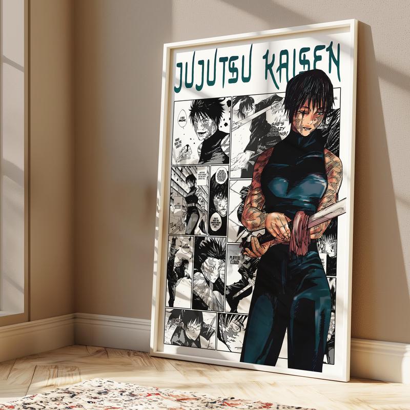 Jujutsu Kaisen Maki Poster Matte, Maki Zenin Character Print, Manga Room Decor, Anime Wall Art