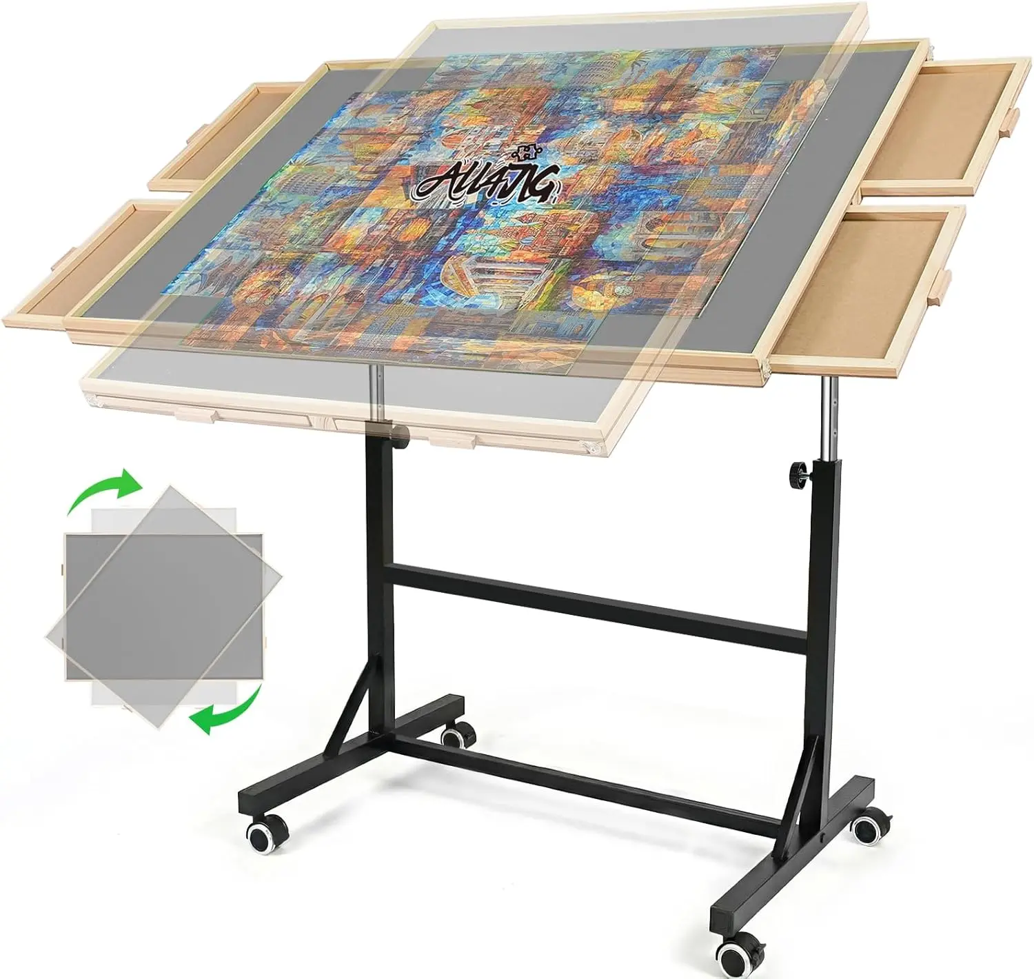 ALL4JIG Puzzle Board for Adults Gifts and Mother’s Day Gift , Wooden Jigsaw Puzzle Table with 4 Drawers, Portable Puzzle Table, for 1500/2000 Pieces
