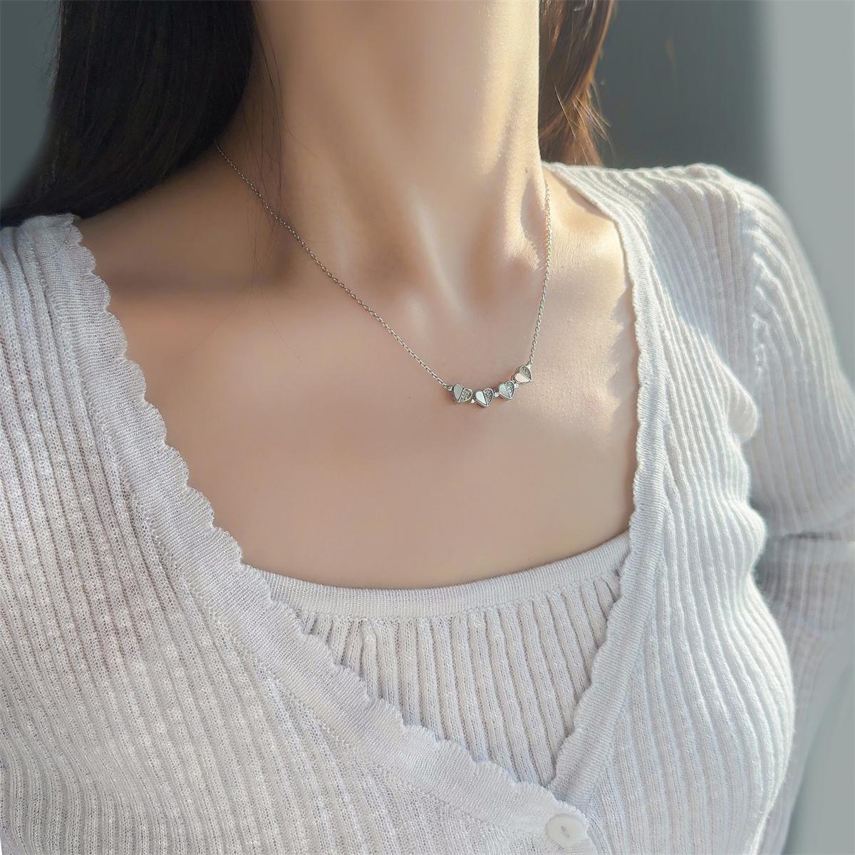 Moissanite 0.1ct Convertible Lucky Four-Leaf Clover Copper Pendant Necklace Wedding Engagement Anniversary Gift for Women