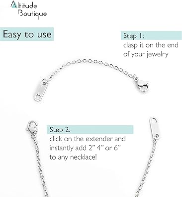 18k Gold Plated Necklace Extenders Delicate Necklace Extender Chain Set for Women 3 Piece Set, Extensions 2", 4", 6" Inches Hypoallergenic in Gold, Rose Gold, or Silver