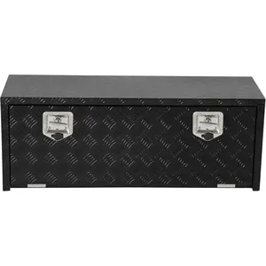 Garvee Durable Aluminum Diamond Plate Toolbox for Pickup Truck, RV, and Trailer Tarps - Large Capacity Secure Storage Organizer with Lock and Keys, Dimensions 61x46x46 cm