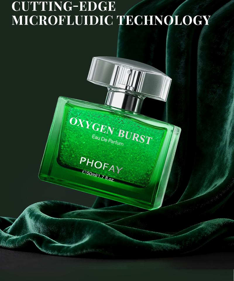 PHOFAY Oxygen Burst Perfume Beads Invigorating Aroma Mint & Sandalwood Alcohol-Free Sensitive Skin Friendly 50ml Valentine's Day gift