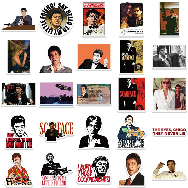 10/30/50pcs Movie Scarface Stickers Cool Graffiti Laptop Motorcycle Car Waterproof Cartoon Decals Toys Vinyl Sticker Wholesale