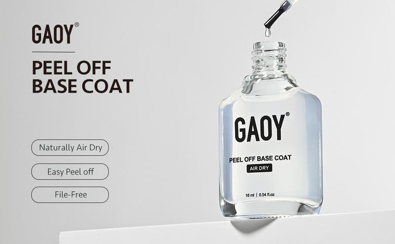 GAOY Air Dry Peel Off Base Coat, 16ml Practice Base Coat for Nail Colors Test, Easy to Peel, No UV/LED Lamp Needed