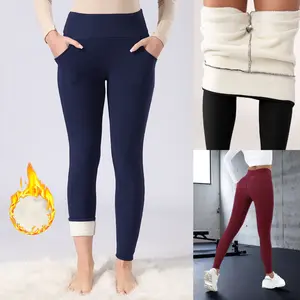 Women's Winter Fleece Lined Leggings with Pockets, High Waist Thermal Yoga Pants - Stretchy, Warm & Soft Workout Tights for Cold Weather