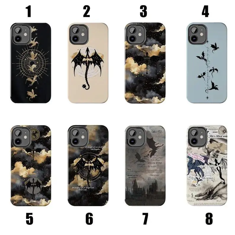 Fourth Wing Dragon Phone Case, Fantasy Art Cover , Bookish, Gift for Book Lover, Suitable for iPhone 17-11 Pro Max/Plus and  Samsung Galaxy S23-25