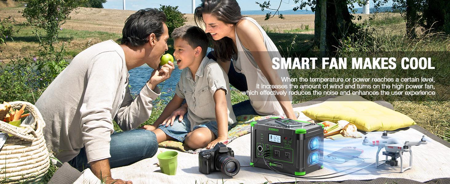 Outdoor Power Station: EBL 500W Solar Generator w/ 519Wh Battery & 10 Ports | Powers Your Camping, Road Trips & Emergencies