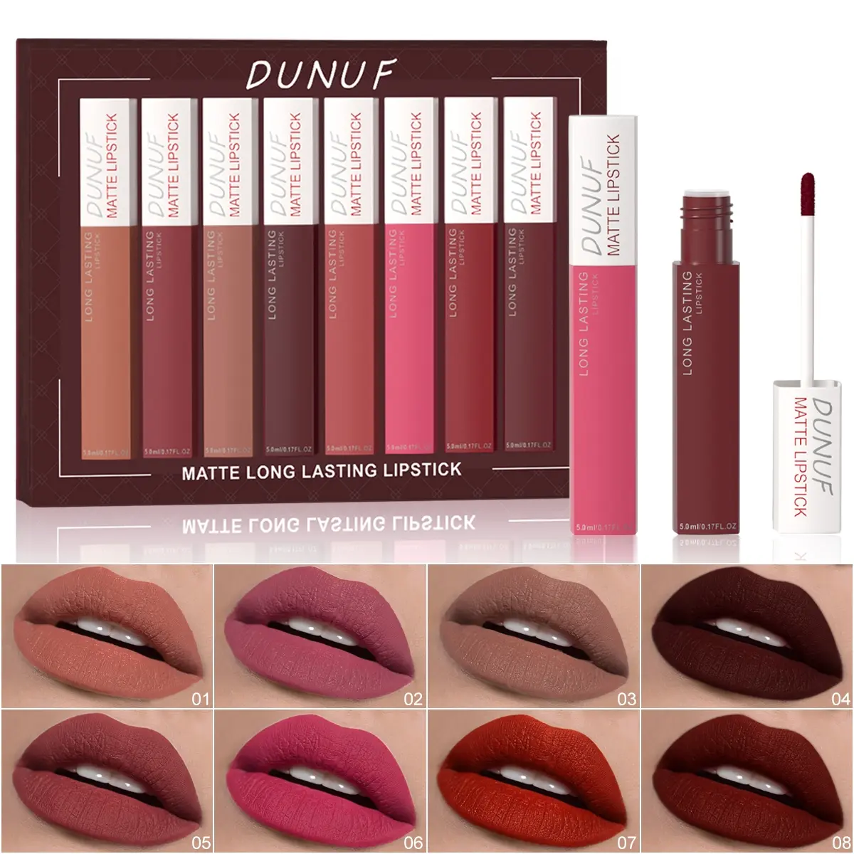 High-Value Matte Lip Gloss Set, Liquid Makeup Gift, Multi-Pack, Non-Flammable, Ca Prop 65 Compliant, Notified Via Scpn/cpnp