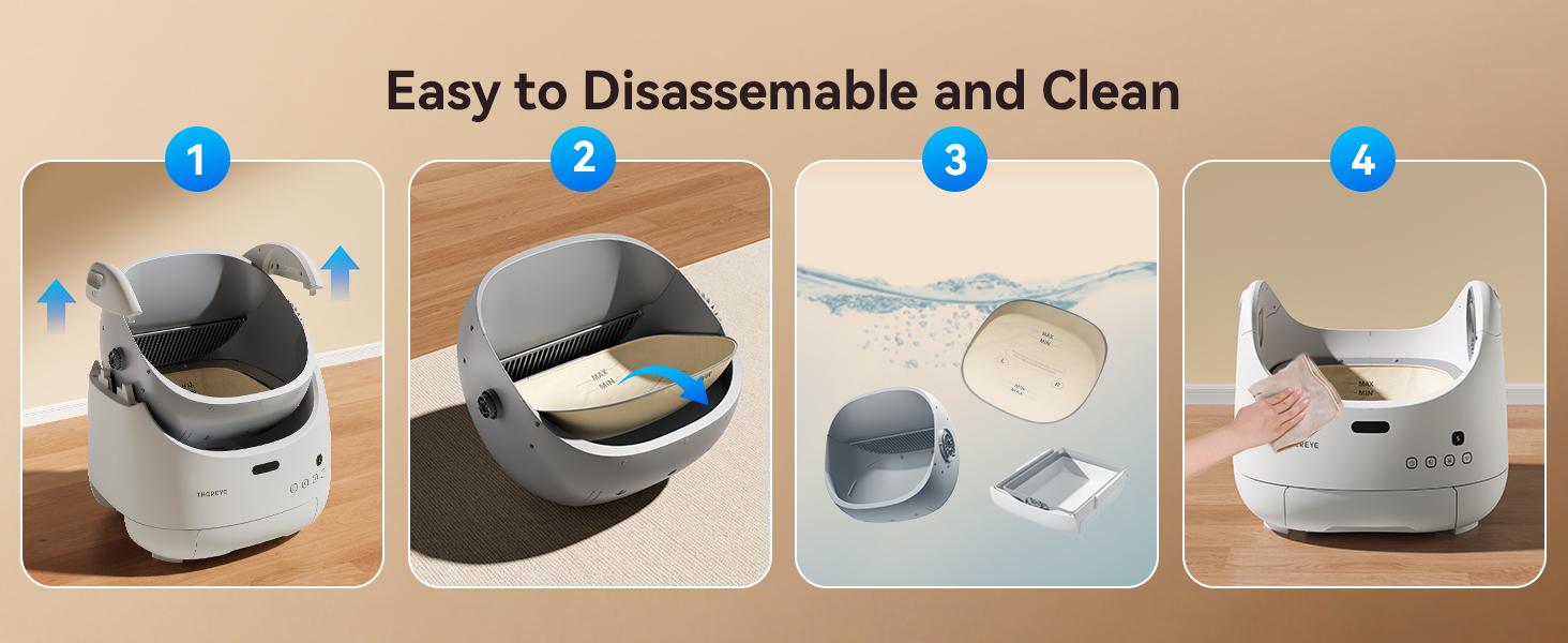 (SC07) Thereye Automatic Litter Box, Self Cleaning Litter Box for Multiple Cats, APP Control and Safety Sensors, Odor Control, Open-Top Smart Cat Litter Box with Trash Bags/Litter Mat (SC07) Thereye Automatic Litter Box, Self Cleaning Litter Box for Multiple Cats, APP Control and Safety Sensors, Odor Control, Open-Top Smart Cat Litter Box with Trash Bags/Litter Mat