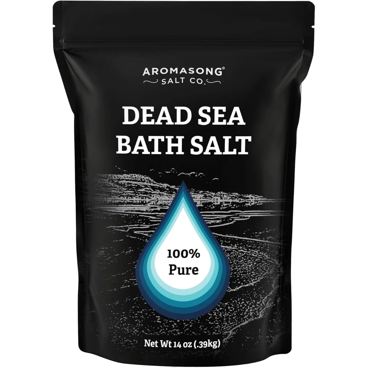 AROMASONG Dead Sea Bath Salt, Fine Grain Mineral Soak for Daily Relaxation & Soothing Body Care, Home Use Bath Product, 14 oz (500g), Muscle Tension, Rejuvenation, Mineral Salt