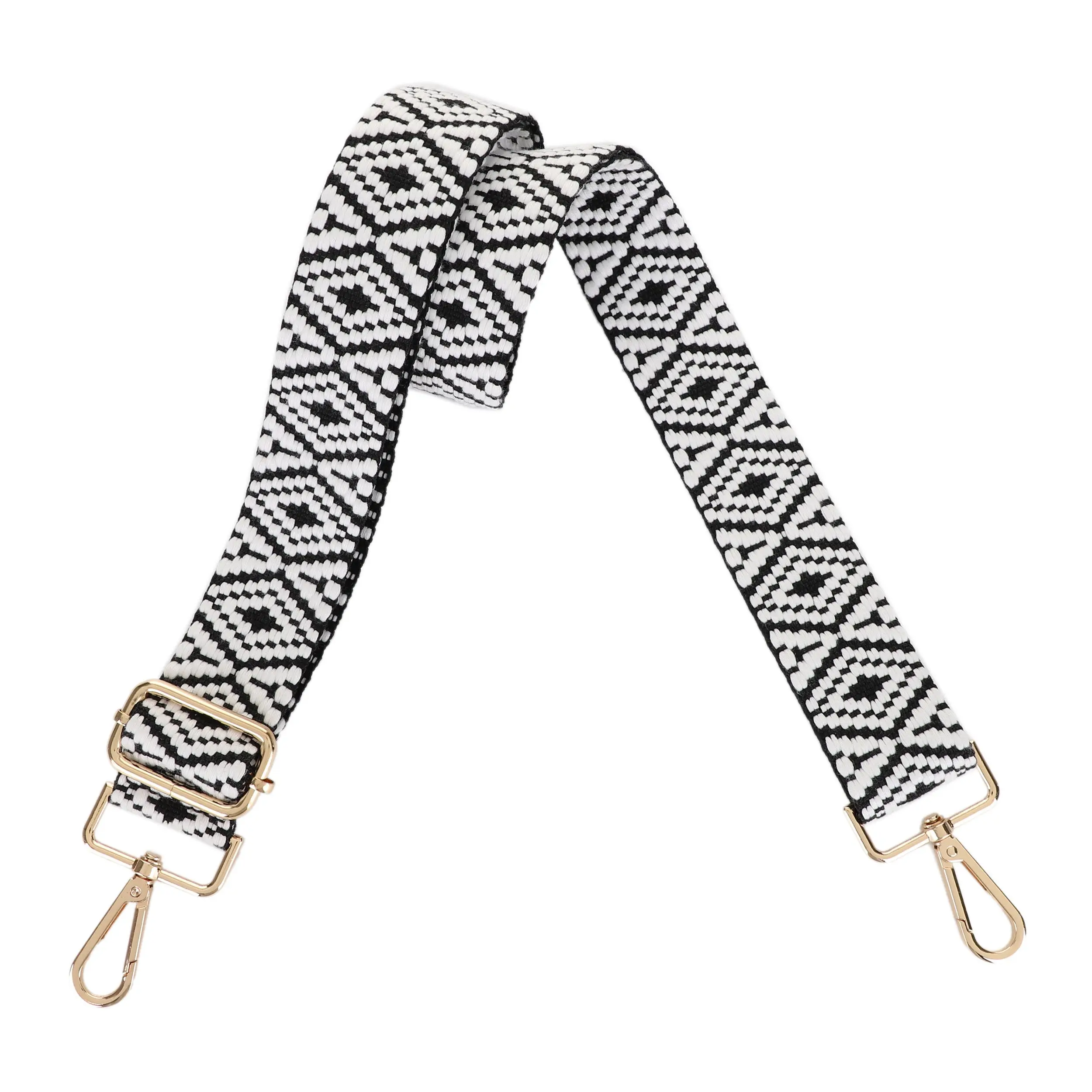 1.5 Inch Wide Replacement Webbing Strap with Gold Metal Hardware