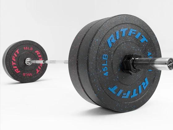 RitFit Fleck Bumper Plates 2-Inch Olympic Rubber Weight Plates