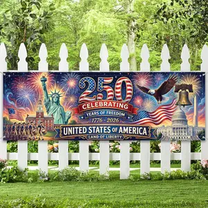 USA 250 Anniversary Banner 1776 2026 Semiquincentennial Patriotic Yard Sign