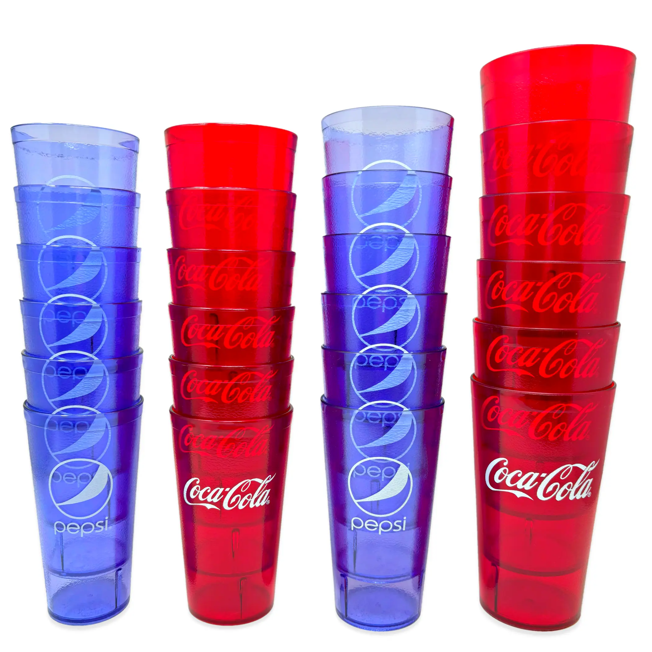 20-32oz Restaurant Grade Coca-Cola Heavy-Duty Plastic Tumblers - Reusable, Shatterproof, Stackable, BPA Free Drinkware Cups Beverage