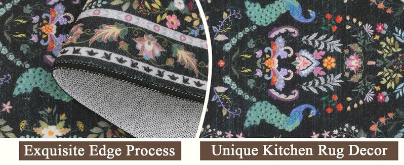 [FebruaryStockUp] HEBE Boho Kitchen Rug Sets 3 Pieces, Washable Kitchen Mats for Floor, Non Slip Soft Kitchen Area Rug Floor Mat for Kitchen, Laundry Room and Hallway