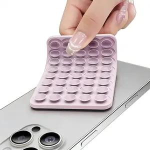 Dual-Sided Suction Phone Mount - Reusable, No-Residue Adhesive-Free Phone Holder for Bathroom, Kitchen & Travel | Compatible with All Smartphones