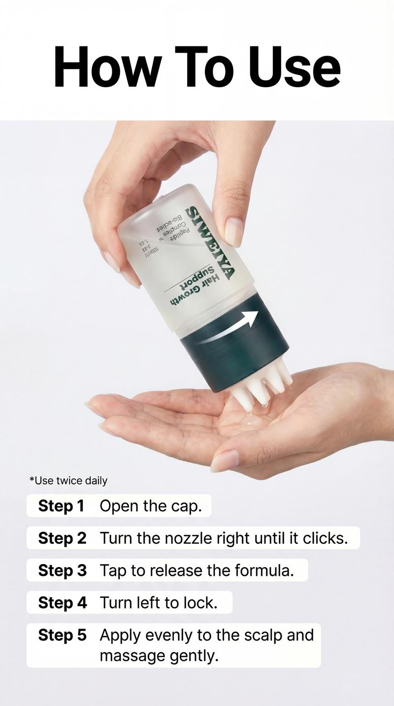 Korean Hair Growth Scalp Serum — Peptide Complex Formula for Thinning Hair, Supports Fuller-Looking Strands, Plant-Based Bio-Active Care to Strengthen Roots & Soothe Scalp