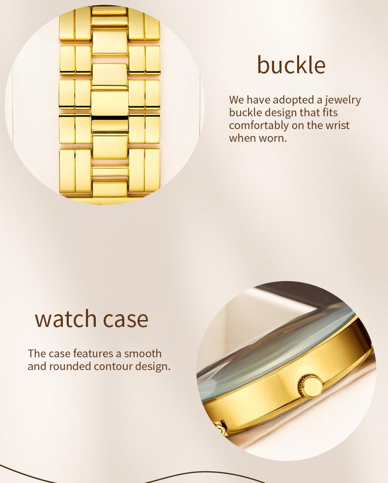 Luxury Round Bracelet Watch    Fashionable Women's Wristwatch Gold Black Dual Color Options Waterproof Free Size Adjustment Suitable for Daily Wear