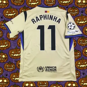 2025 26Away Yellow #11 Raphinha Short SleeveSoccer Jersey