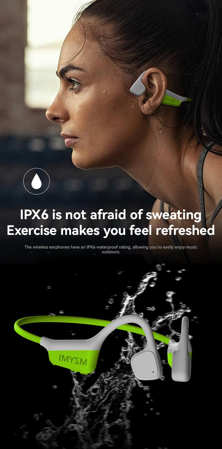 MZYMI i18pro Bone Conduction Earphones IPX6 Waterproof Open Ear Wireless Bluetooth Headphones with Mic 240mAh Battery Fast Charging Sports Earbuds #TikTokShopBlackFriday