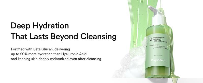 VEGANIFCET Hydrating Gel Face Wash, Citric Acid + LHA + Glycerin + Beta Glucan, Gentle Cleanser, Oil Free, Sensitive Skin, Dehydrated Skin, Korean Skin Care, Big Size (205ml/6.93 fl oz)