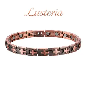 Lusteria Pure Copper Bracelet for women, Ultra Strength  Magnetic Bracelet with 4000 Gauss Magnets, Adjustable Tool , bracelet women, Modern Fashion Jewelry Gift bracelet