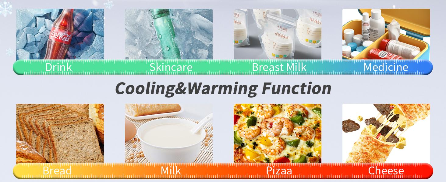 YASHE Mini Fridge/7 colours, 4 Liter/6 Cans Small Refrigerator for Skincare, 110V AC/ 12V DC Thermoelectric Cooler and Warmer for Bedroom, Office, Dorm, Car, Black mini fridge