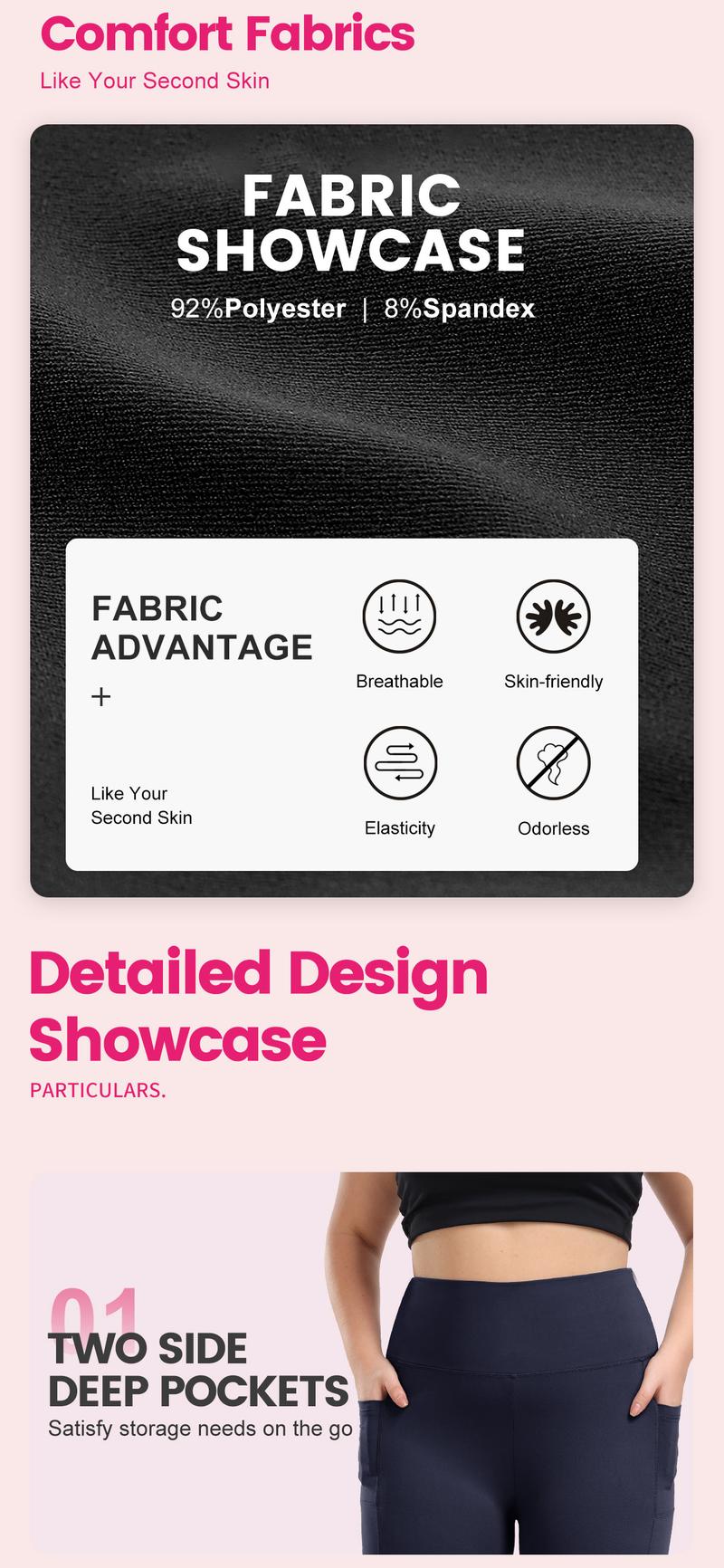 【Plus Size】SHOWITTY 3 Pack Plus Leggins with Pockets for Women, High Stretch High Waist Workout  Comfy Women's Yoga Pants, Basic breathable