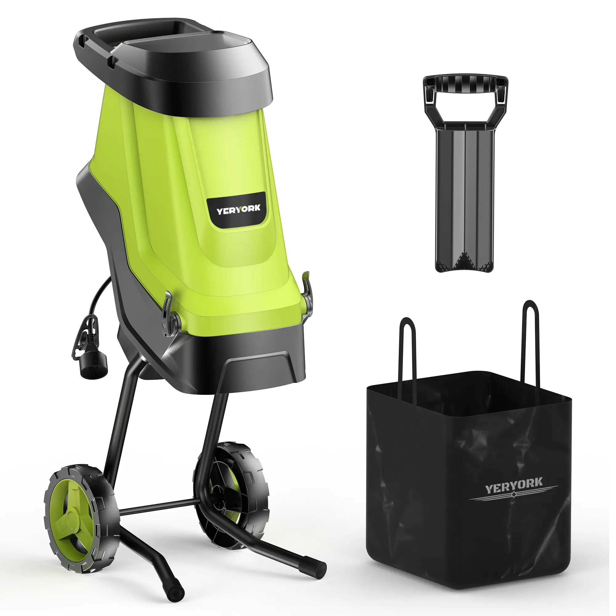 Heavy Duty 15-Amp Electric Wood Chipper & Leaf Mulcher | 1.8" Max Capacity Garden Shredder with 45L Waste Bag  , Tool, Power Tools,back to school,back to school haul