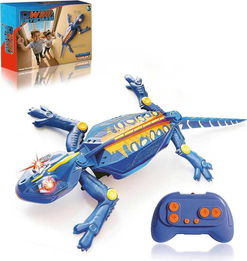 Wall Crawler Gecko TikTokShopBlackFriday Remote Control Toy Electric Lizard with LED Glowing Eyes 360° Spin Rechargeable Christmas  STEM Tech Gift for Kids Ages 6-12