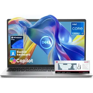 Dell 15 Laptop DC15250 for Business & Student, Intel Core i7-1355U(Up to 5.0GHz), 15.6" FHD 120Hz,Windows 11 Pro, Copilot AI, Backlit Keyboard, Fingerprint Reader(16/32/64GB RAM | 1/2TB SSD),Red Dragon Keyboard and Mouse Set