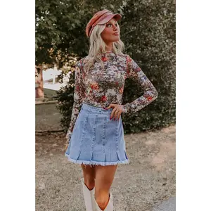 Floral Dreams Mesh Top in Purple
