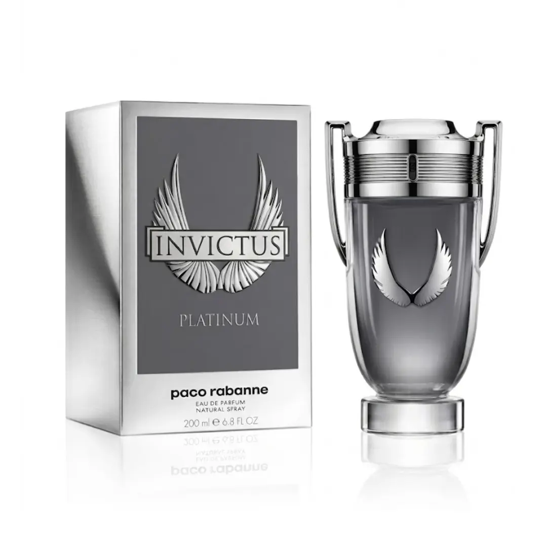Paco Rabanne Invictus Platinum Eau de Parfum for Men, 6.7 fl oz Alcohol-Base Everyday Wear Fragrance, Fresh Woody Aromatic Cologne with Grapefruit, Mint, Patchouli, Long-Lasting, Single Box