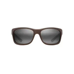 Maui Jim 'Ano Nui Sunglasses 681-01 Matte Solid Brown Frame Neutral Grey Lenses