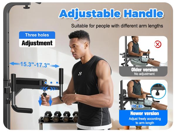 Relife Sports Power Tower Dip Station Pull Up Bar for Fitness Home Gym Workout,Multi-Function Adjustable Height Fitness Strength Training Exercise Equipment,with Stair Stepper