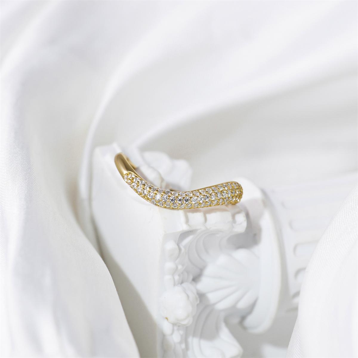 Delzzad Stacking Bling Pear Wave Ring Synthetic Moissanite S925 Eternity Stacking Set Engagement Wedding Ring Band Set Jewelry Perfect Birthday Engagement Wedding Anniversary Christmas Gift