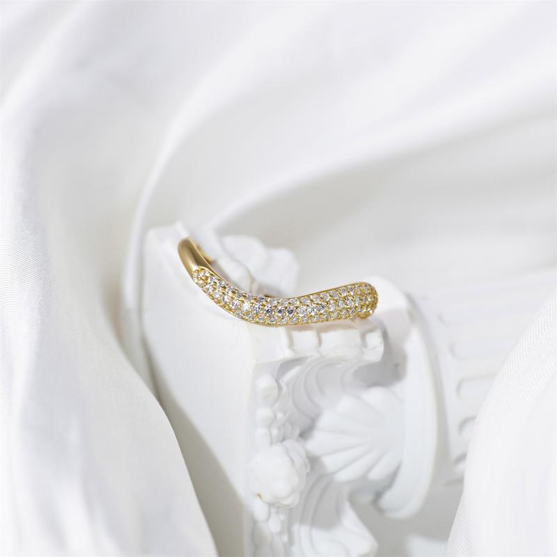 Delzzad Stacking Bling Pear Wave Ring Synthetic Moissanite S925 Eternity Stacking Set Engagement Wedding Ring Band Set Jewelry Perfect Birthday Engagement Wedding Anniversary Christmas Gift