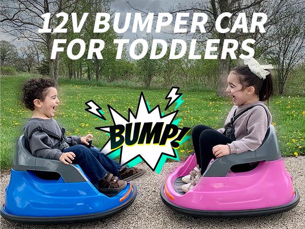 Hikiddo Upgraded 12V/6V Bumper Car for Kids, Ride on Toys Bumper Car for Toddlers with Remote & Music