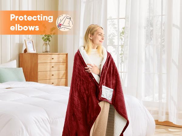 Greenoak Heated Blanket Electric Throw 50"X60", Heating Blanket with 10 Heat Levels 8 Hours Auto-Off,Fleece Soft Christmas Blanket,Gifts for Grandma Seniors Mom