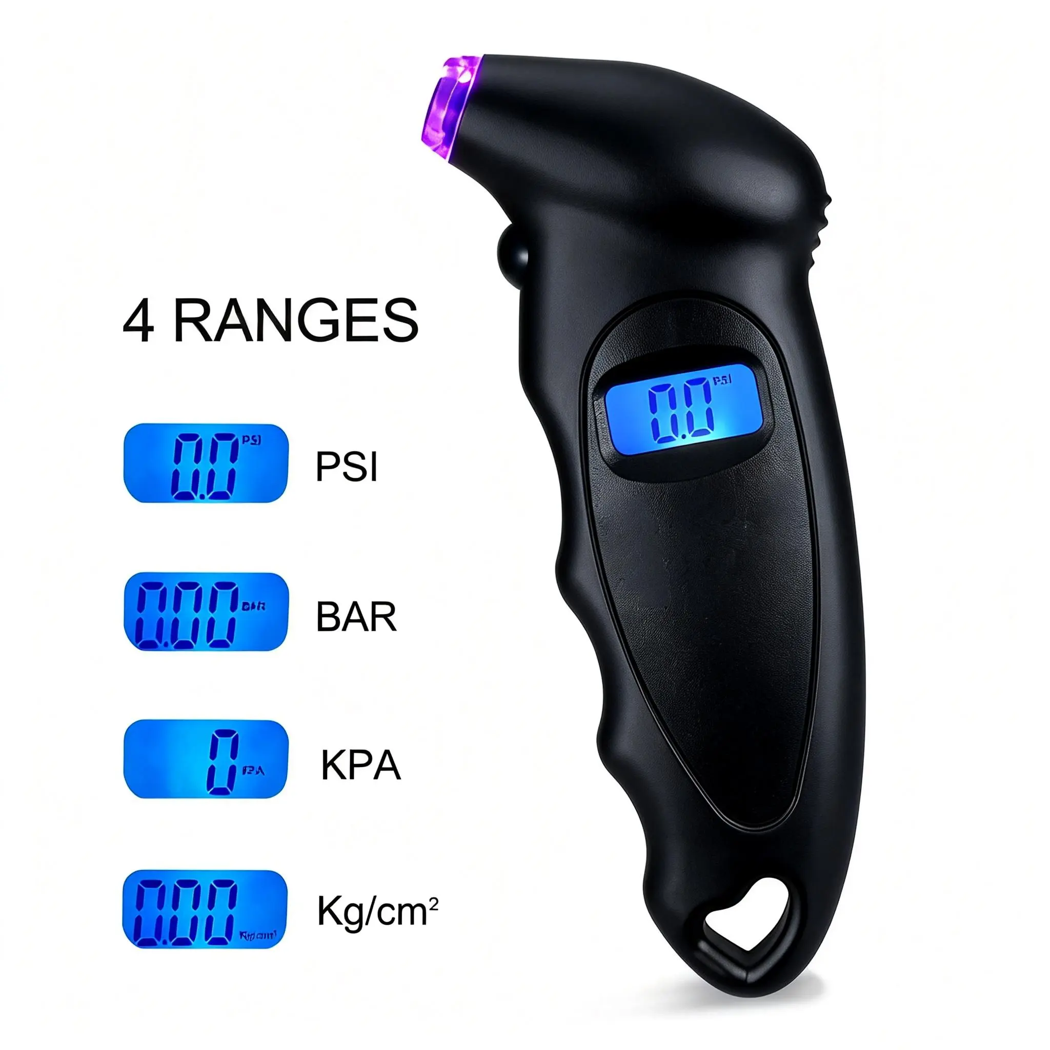 Digital Tire Pressure Gauge 0-150PSI, Accurate in 0.1 Increments, Tire Repair Tools with Backlit LCD,4 Ranges of Measurement for Car Truck Bicycle