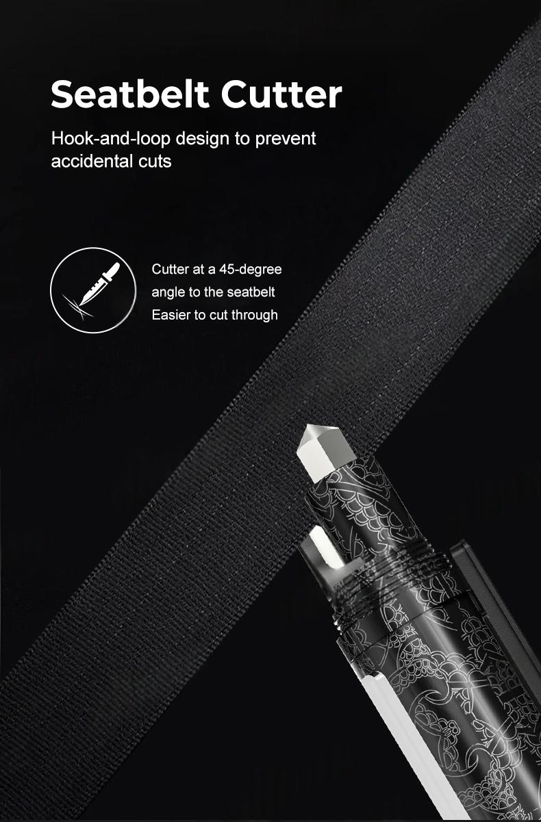 Car Emergency Window Breaker and Cutter, Multi-Functional Flashlight, 3000Lumen, 15Lighting Modes, International Rescue Signal Light, Side Magnet, Retractable Flashlight, Suitable for Camping, Emergencies and Christmas Gifts