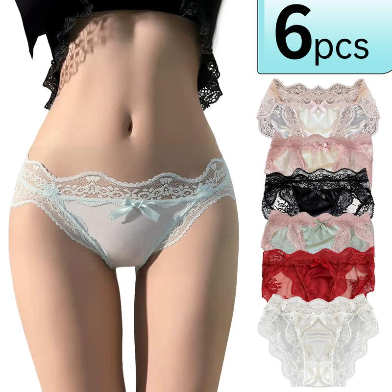 6 packs of women's low-rise underwear, seamless, daily comfort, elegant fashion underwear, seamless bikini low-rise underwear must-have Valentine's Day gift, women's underwear, comfortable and breathable, warm and close-fitting,  w Leggings Smooth panties