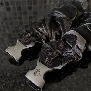 Black Velvet Buckle Scrunchie - No Snagging, No Tangles