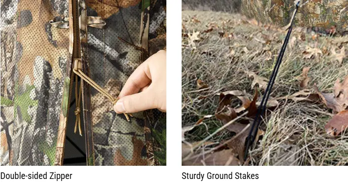 TIDEWE Vis360 360&deg; See-Through Hunting Blind, Silent Pop-Up Deer Ground Blind with Removable 300D Blackout Panel, Adjustable 270&deg;/360&deg; Viewing, 4 Full Panels