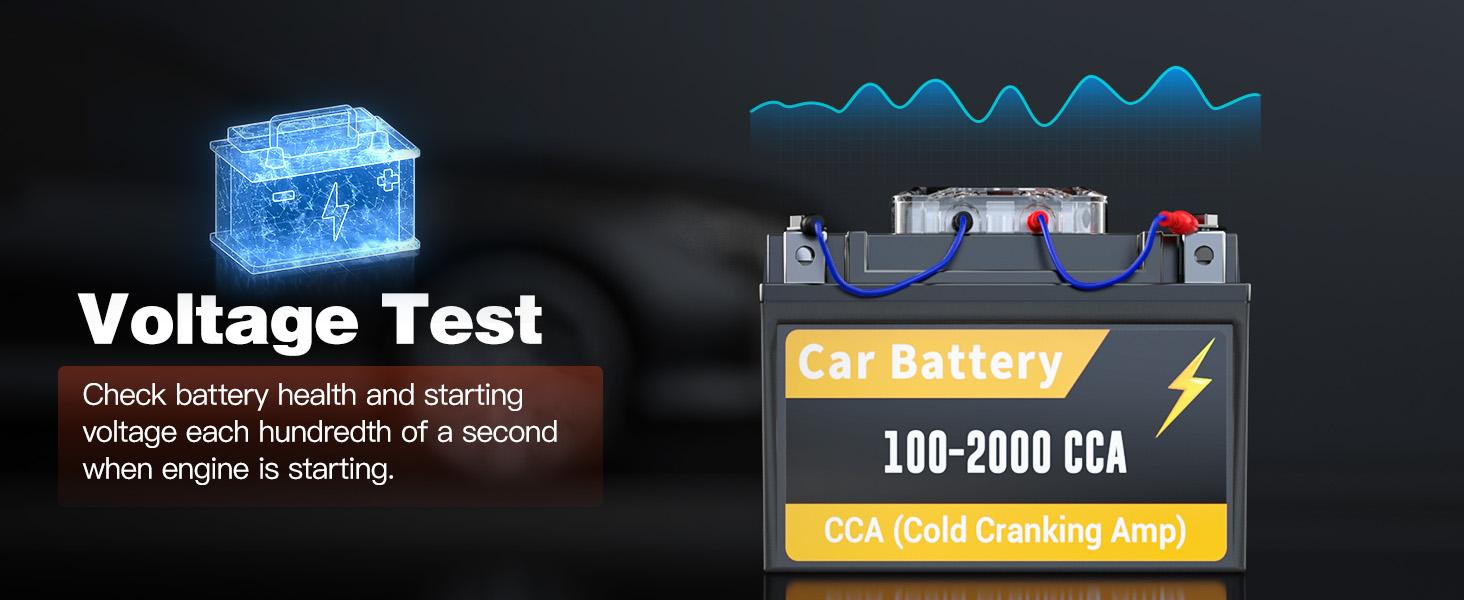 ANCEL BM200 12V Car Battery Tester, Bluetooth 4.2 Auto Battery Monitor for Lithium & Lead-Acid Batteries with Cranking & Charging Test, Alarm, Voltage History Voltmeter for Car/RV/Motorcycle/Truck/Boat