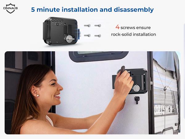 RV Door Lock Keyless Entry Handle | Keypad & 2 Remotes Deadbolt | Fits Travel Trailers, Campers & 5th Wheels