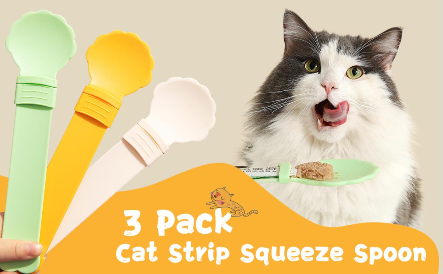 [2026]3PCS Cat Treat Squeeze Spoon Multifunctional Dispenser for for Wet Food, Licky Treats & Puree Tubes, Easy Feeding and Storage with with Extra Long Handle Design, Cat Accessories(3 Color)