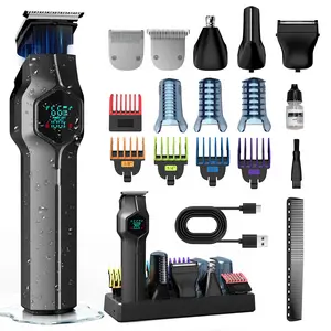 Trimx, Beard Trimmer for Men, Magnetic Snap-on Replacement Heads & Charging Dock, IPX7 Waterproof Cordless Hair Clippers, Mens Grooming Kits for Mustache/Body/Face/Ear/Nose